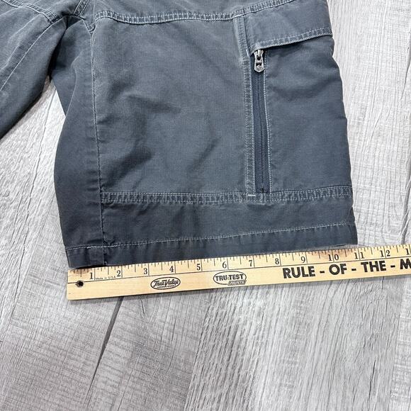 Vintage Kuhl Kaptiv Cargo Shorts Men's 34 Gray Hiking Cargo Outdoor Zip Pockets - Picture 3 of 16